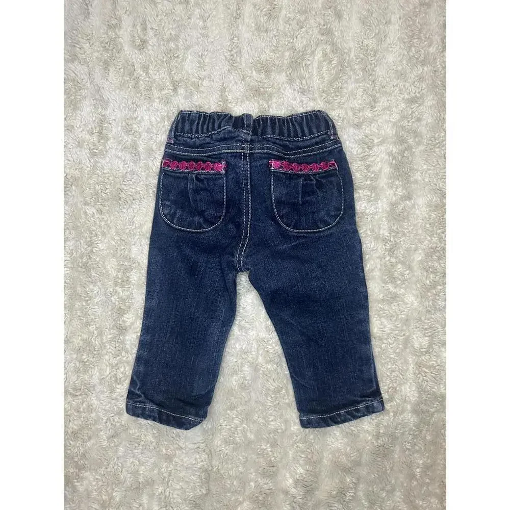 Gymboree pink embroidered jeans Size 6-12 Months